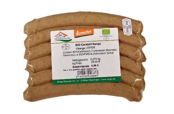 Produktfoto zu Rinder Cocktail Bratwurst 6 Stück ca. 280 g