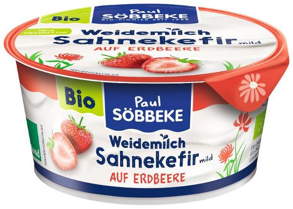 Produktfoto zu Sahnekefir auf Erdbeere